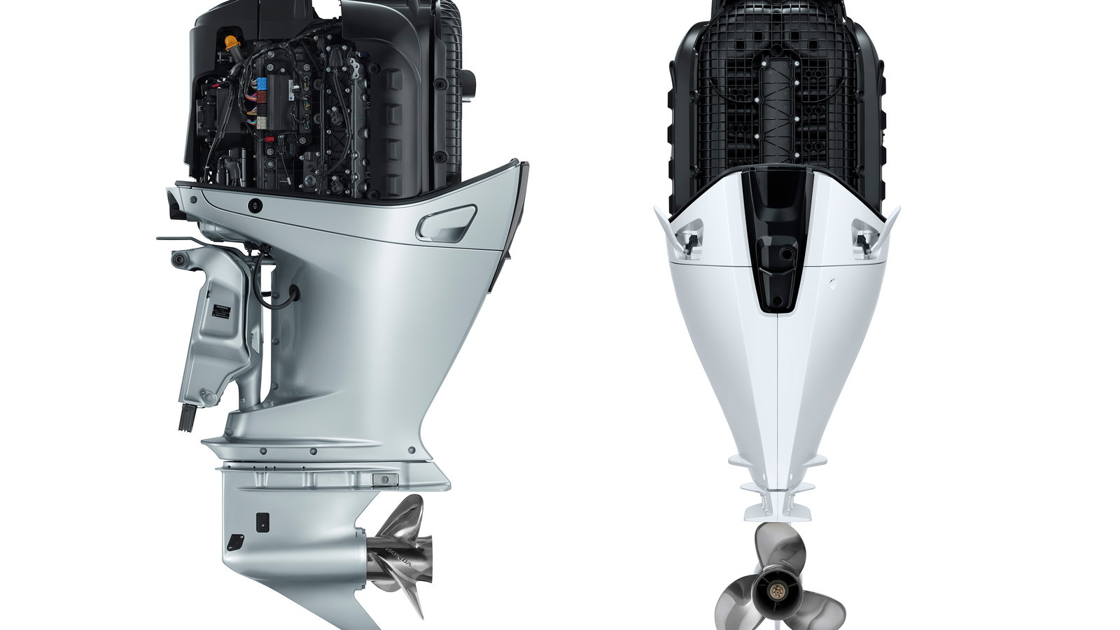 Honda B350 outboard V8 with engine cover removed
